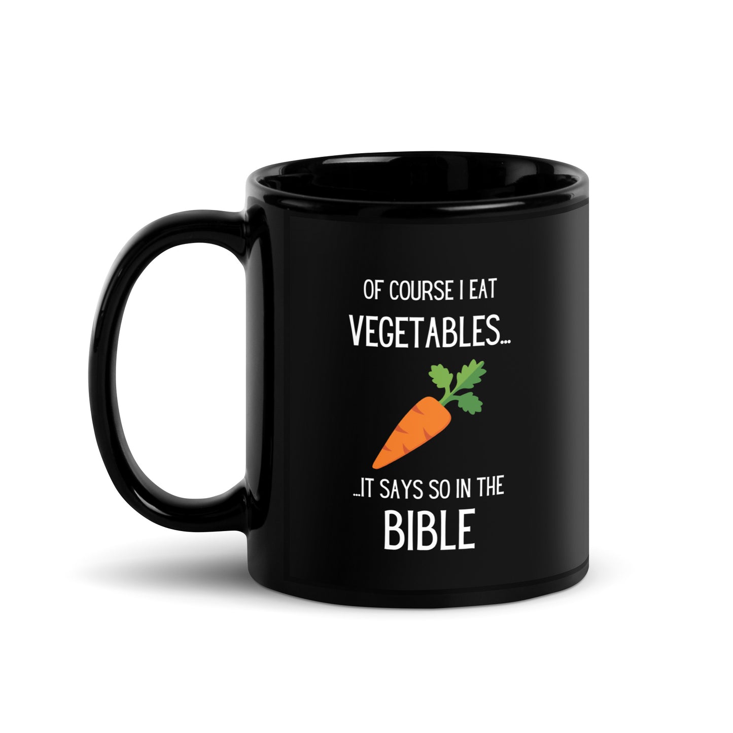 Biblical Vegetarian | New Revised Satirical Version | Black Glossy Mug