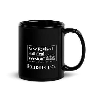 Biblical Carnivore | New Revised Satirical Version | Black Glossy Mug