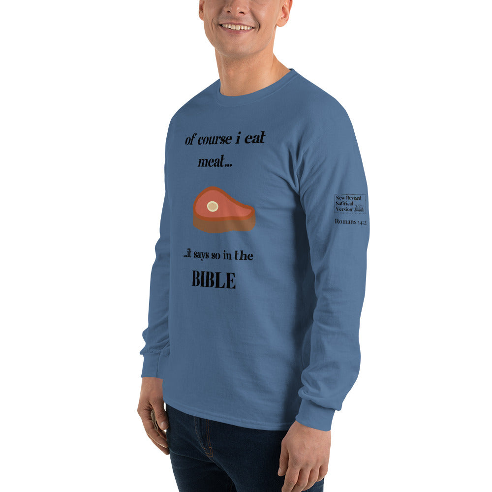 Biblical Carnivore | New Revised Satirical Version | Men’s Long Sleeve Shirt