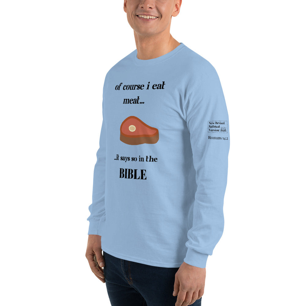 Biblical Carnivore | New Revised Satirical Version | Men’s Long Sleeve Shirt