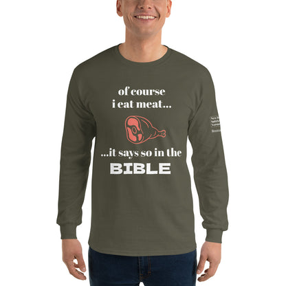 Biblical Carnivore | New Revised Satirical Version | Men’s Long Sleeve Shirt