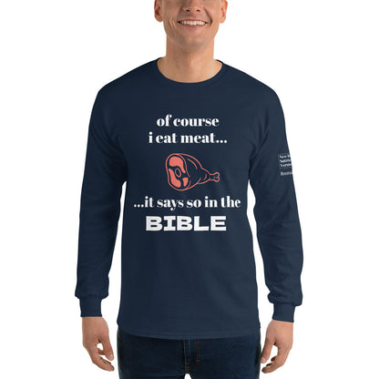 Biblical Carnivore | New Revised Satirical Version | Men’s Long Sleeve Shirt