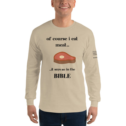 Biblical Carnivore | New Revised Satirical Version | Men’s Long Sleeve Shirt