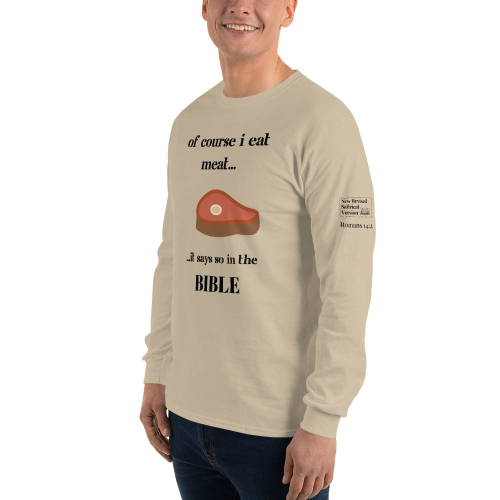 Biblical Carnivore | New Revised Satirical Version | Men’s Long Sleeve Shirt