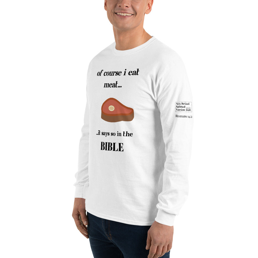 Biblical Carnivore | New Revised Satirical Version | Men’s Long Sleeve Shirt