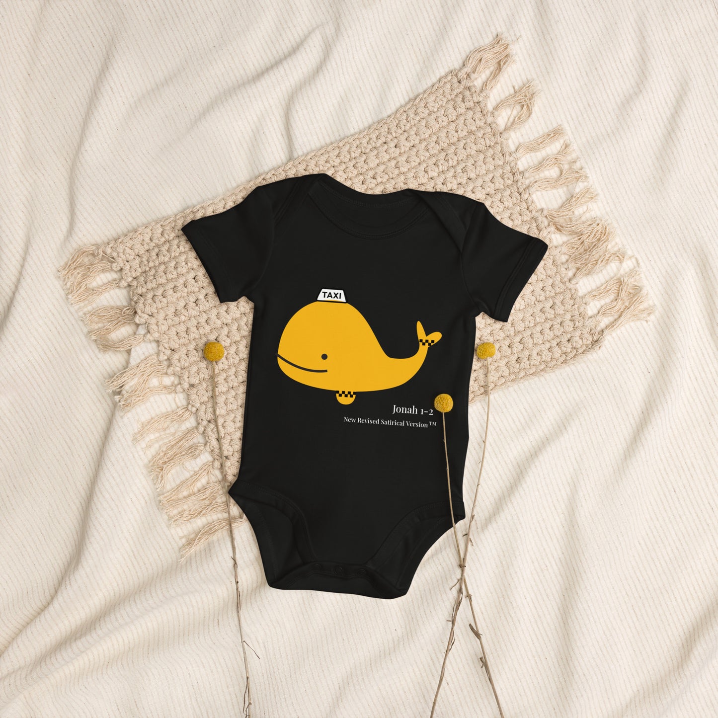 Whale Taxi | New Revised Satirical Version | Organic cotton baby bodysuit