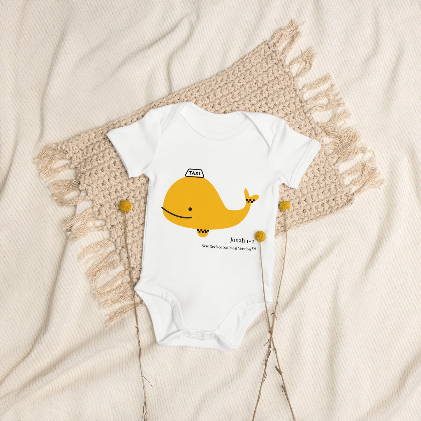 Whale Taxi | New Revised Satirical Version | Organic cotton baby bodysuit