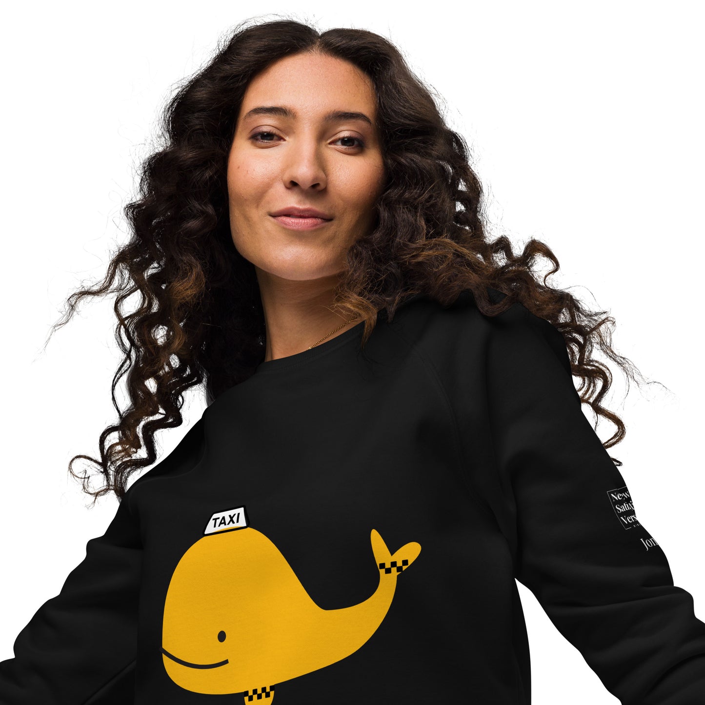 Unisex organic raglan sweatshirt | Whale Taxi