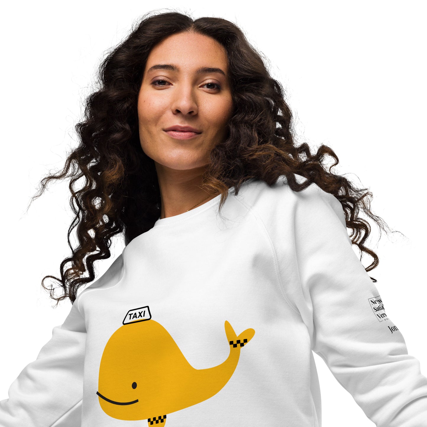 Unisex organic raglan sweatshirt | Whale Taxi